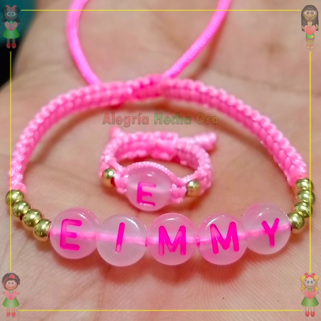 Pulsera y Anillo Macrame Oro18k