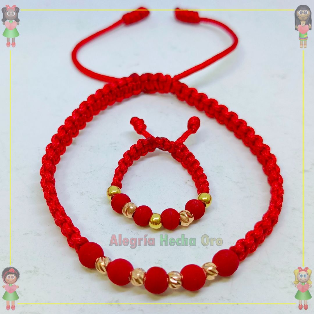 Pulsera y Anillo Macrame Oro18k