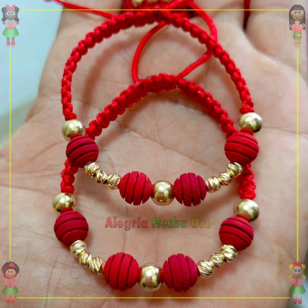 Pulseras Pareja Macrame Oro18k