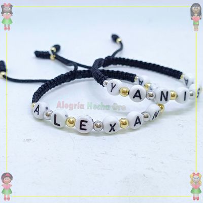 Pulseras Pareja Macrame Oro18k