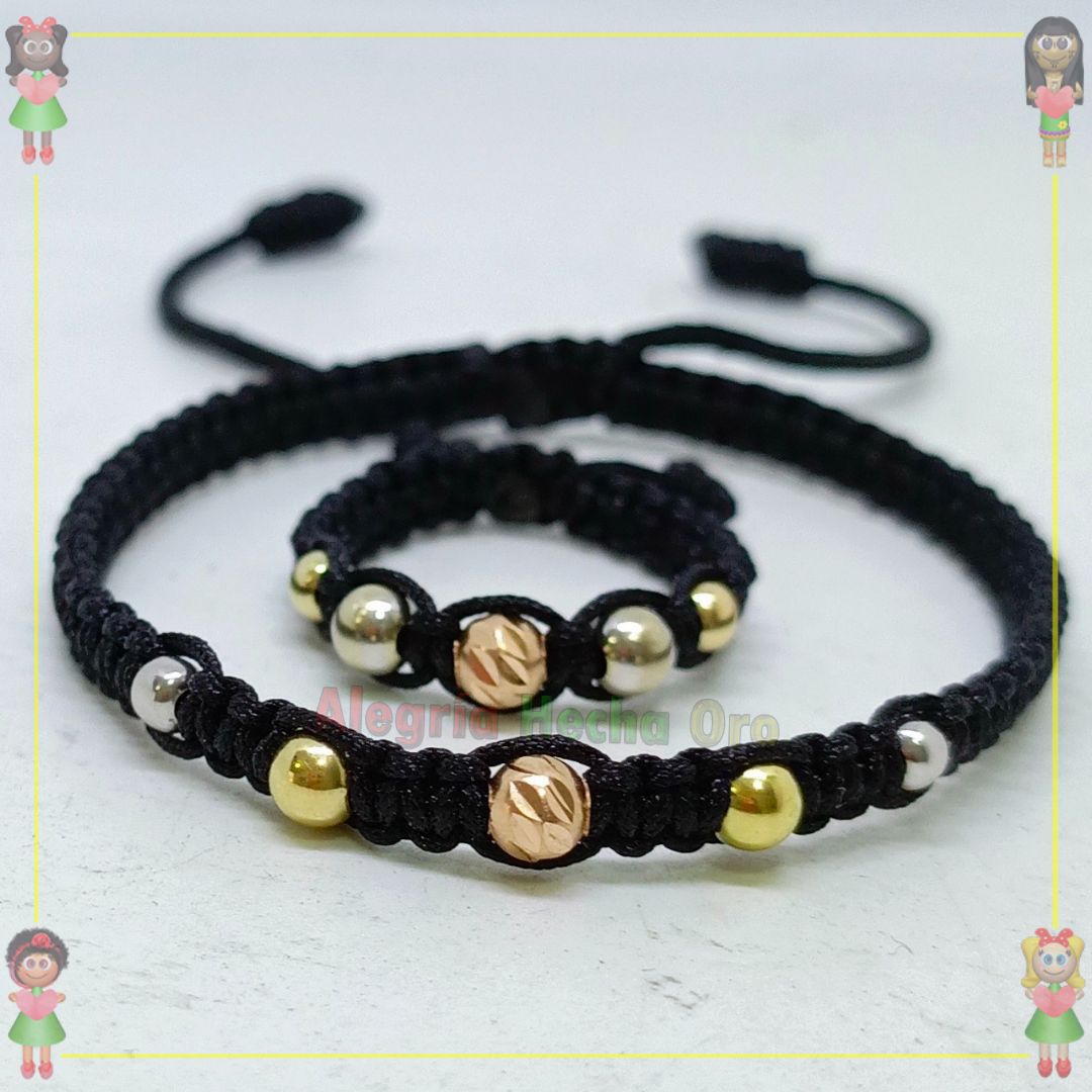 Pulsera y Anillo Macrame Oro18k