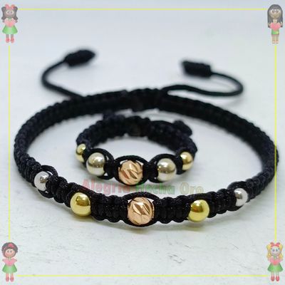 Pulsera y Anillo Macrame Oro18k