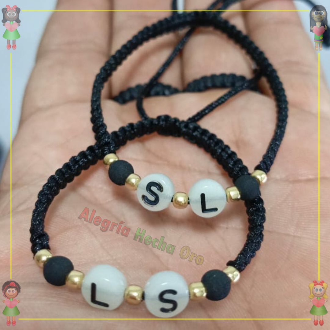 Pulseras Pareja Macrame Oro18k