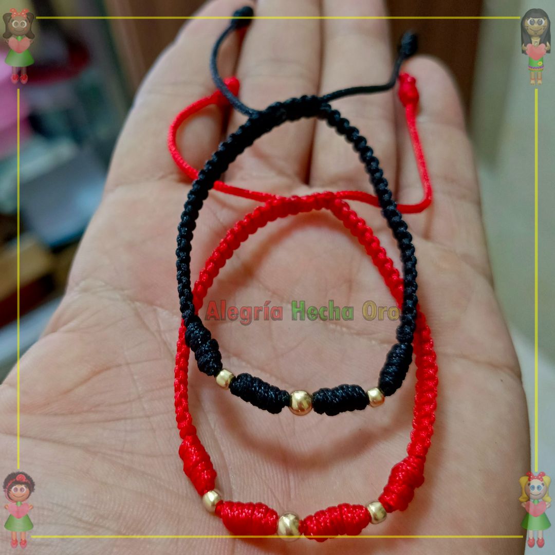 Pulseras Parejas Macrame Oro18k