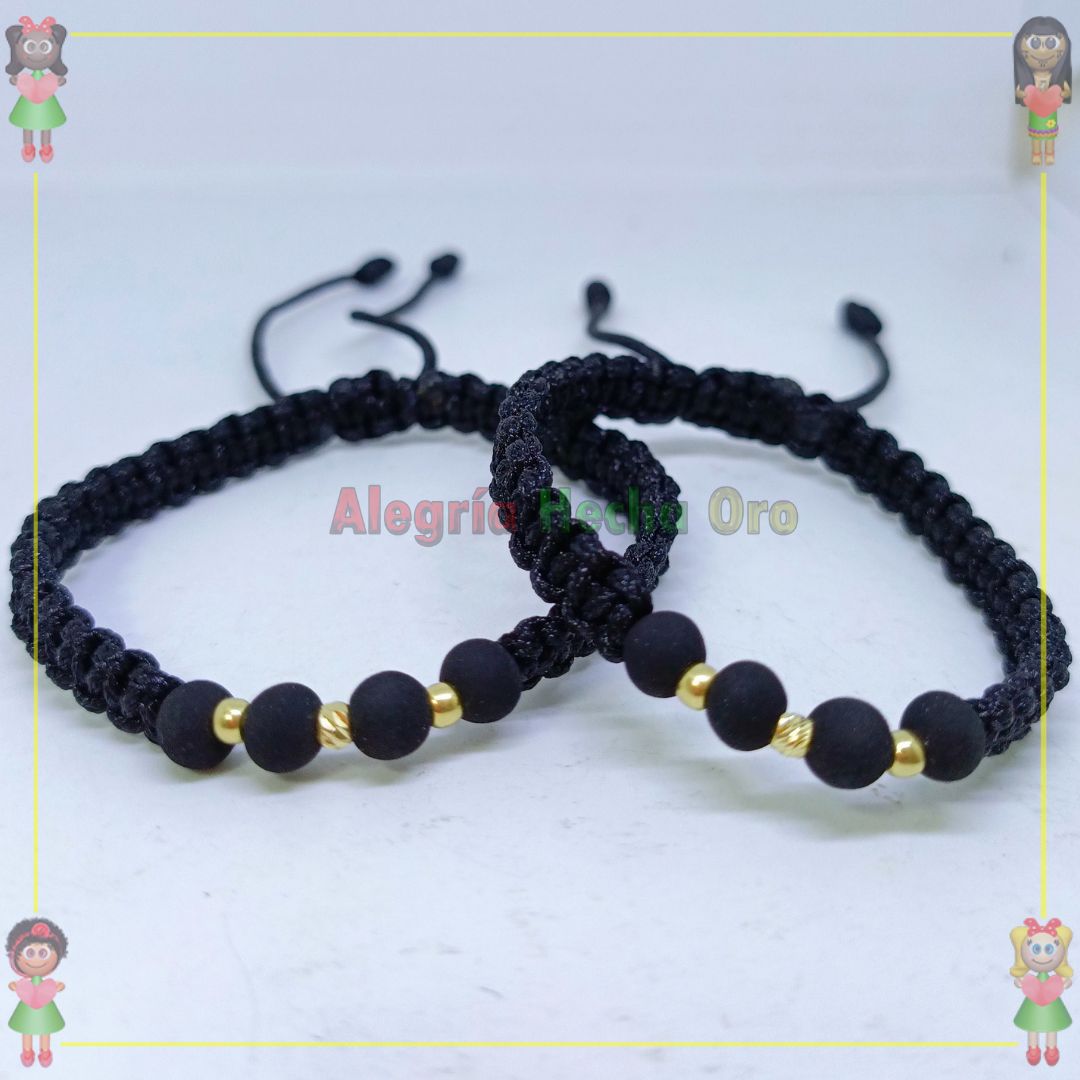 Pulseras Parejas Macrame Oro18k