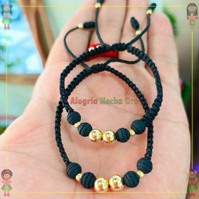 Pulseras Pareja Macrame Oro18k