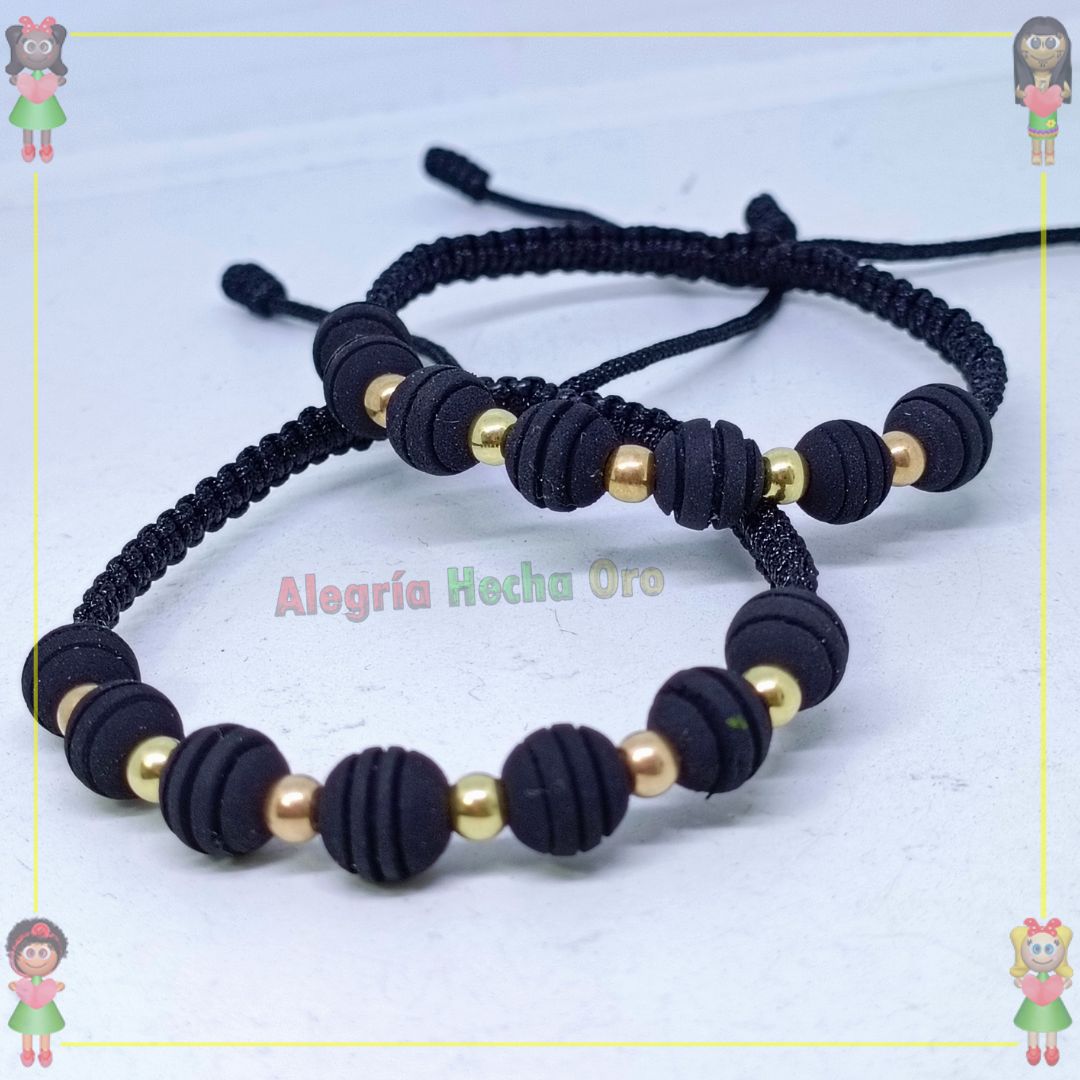Pulseras Pareja Macrame Oro18k