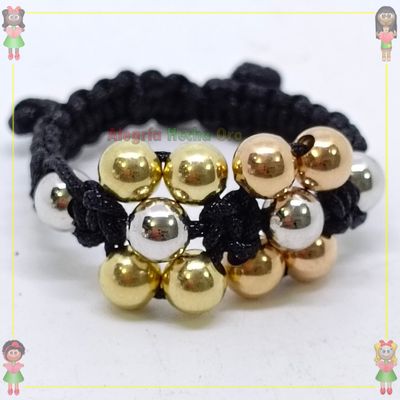 Anillo Tejido en Macramé con Oro 18K