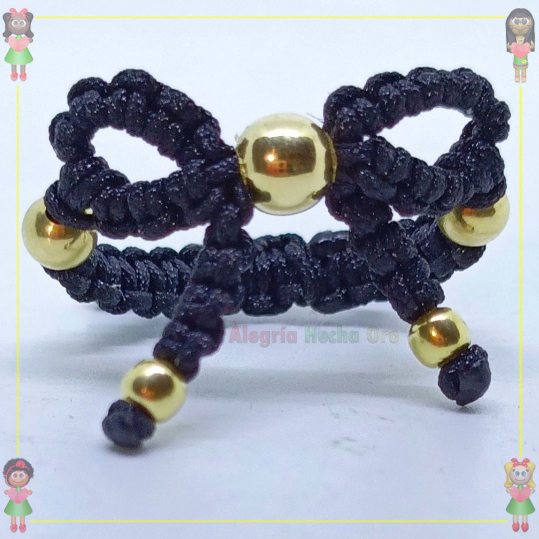 Anillo Moño Tejido Macrame Oro18k