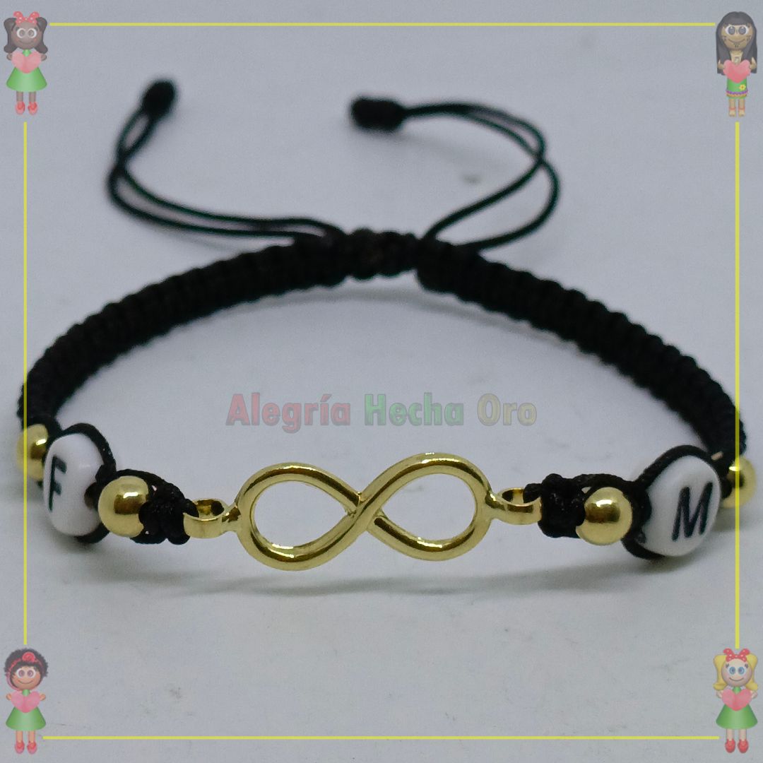 Pulsera Tejida Infinito Macrame Oro18k