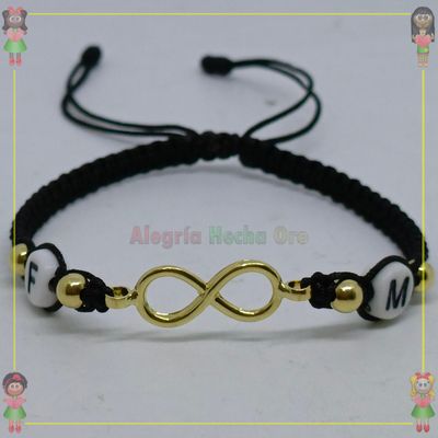 Pulsera Tejida Infinito Macrame Oro18k