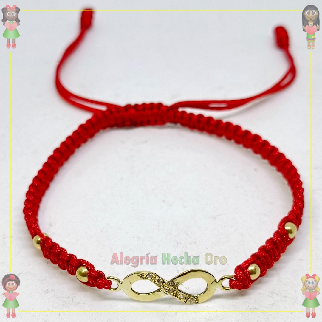 Pulsera Tejida Infinito Macrame Oro18k