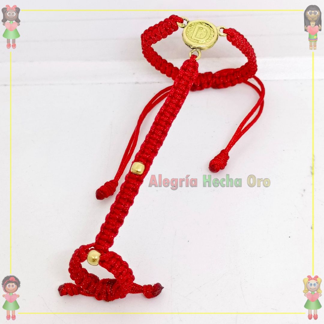 Pulsera Tejida Macrame Con Letras y Nombres en Oro18k