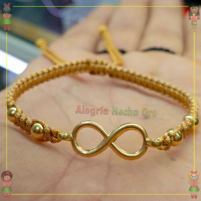 Pulsera Tejida Infinito Macrame Oro18k