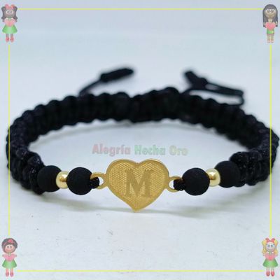 Pulsera Tejida Macrame Con Letras y Nombres en Oro18k
