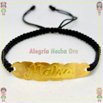 Pulsera Tejida Macrame Con Letras y Nombres en Oro18k