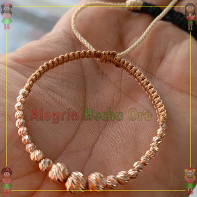 Pulsera Tejida Macrame Oro18k