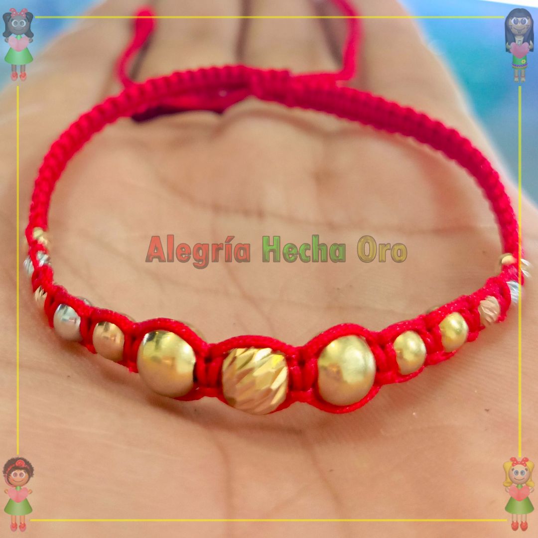 Pulsera Tejida Macrame Oro18k