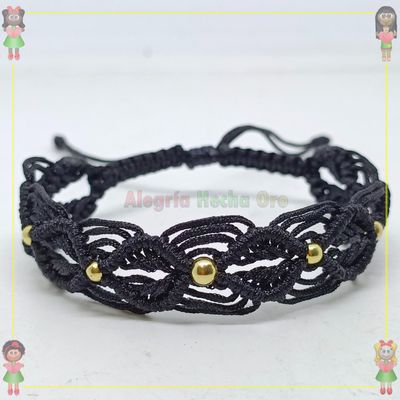 Pulsera Tejida Macrame Oro18k