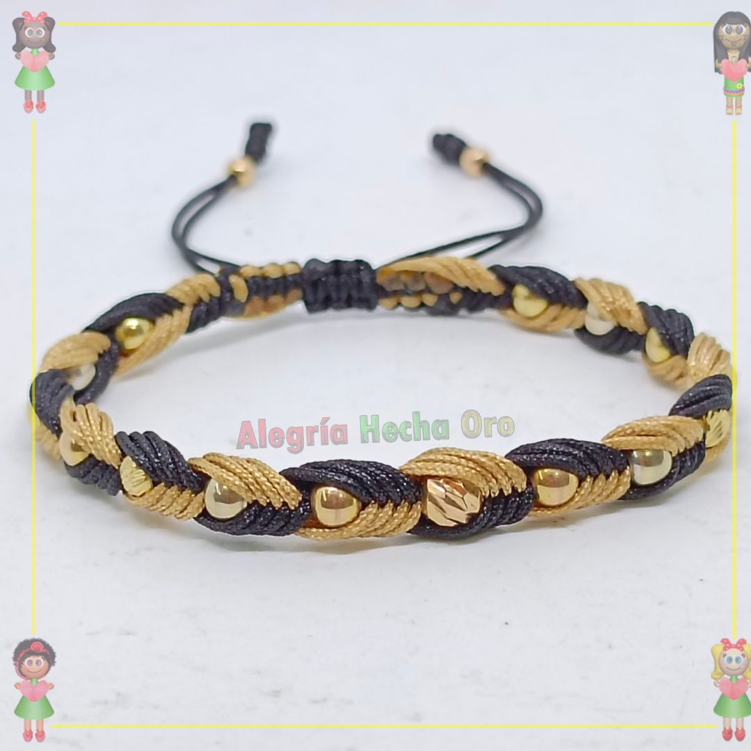 Pulsera Tejida Macrame Oro18k