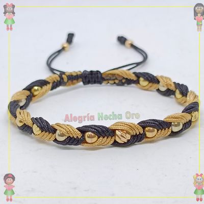 Pulsera Tejida Macrame Oro18k