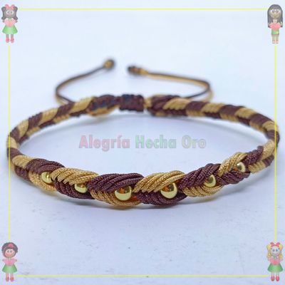 Pulsera Tejida Macrame Oro18k