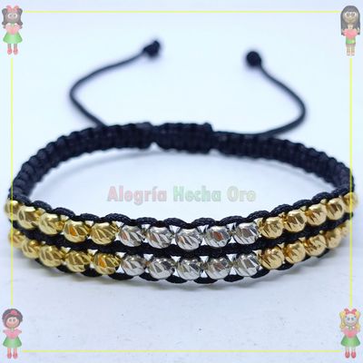 Pulsera Tejida Macrame Oro18k
