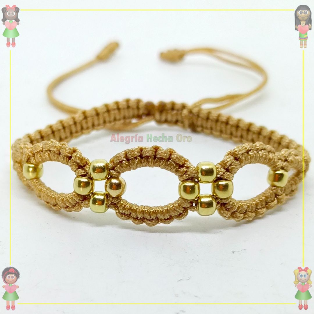 Pulsera Tejida Macrame Oro18k
