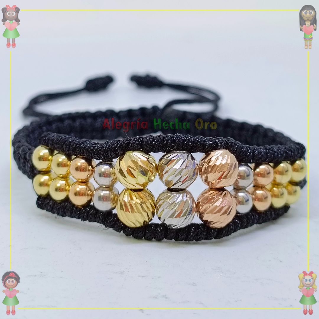 Pulsera Tejida Macrame Oro18k