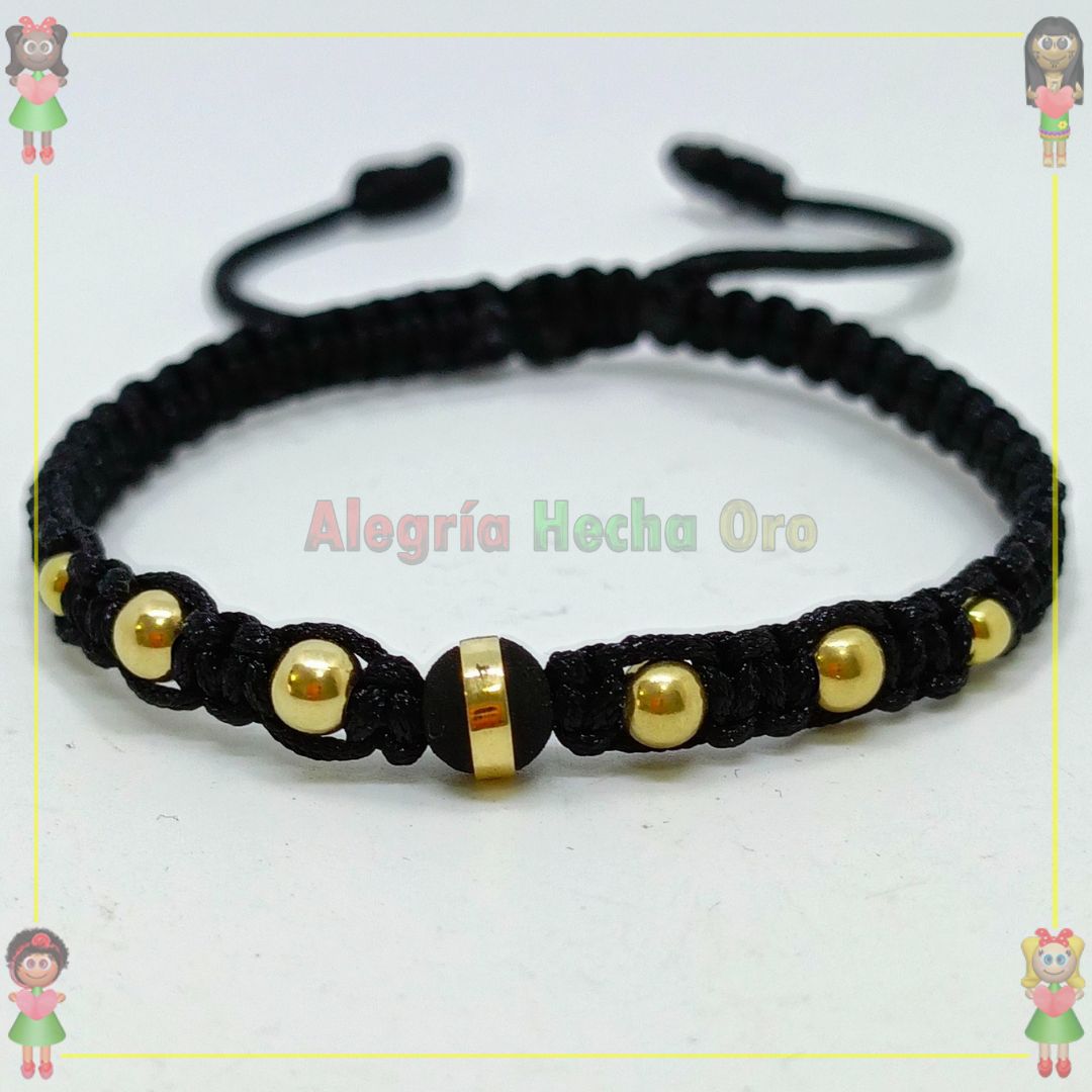 Pulsera Tejida Macrame Oro18k