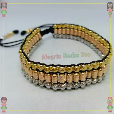 Pulsera Tejida Macrame Oro18k