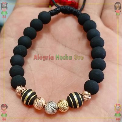 Pulsera Tejida Macrame Oro18k