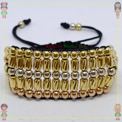 Pulsera Tejida Macrame Oro18k