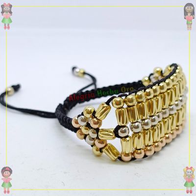 Pulsera Tejida Macrame Oro18k