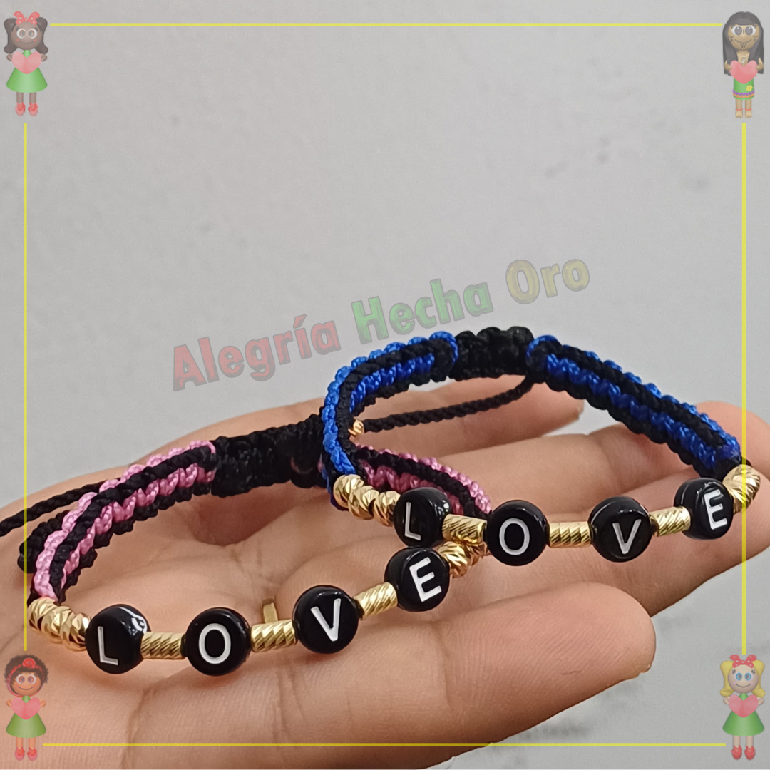 Pulseras Pareja Macrame Oro18k