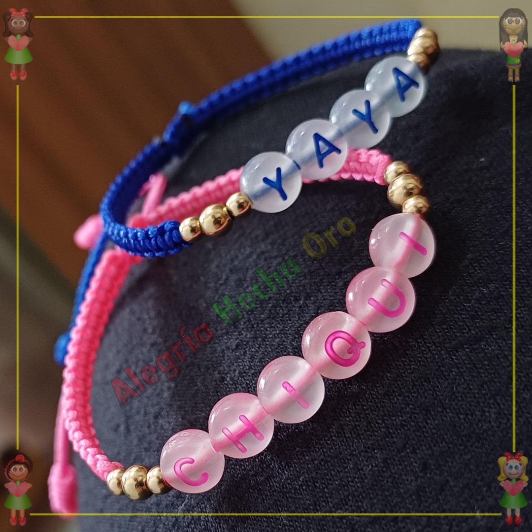 Pulseras Pareja Macrame Oro18k