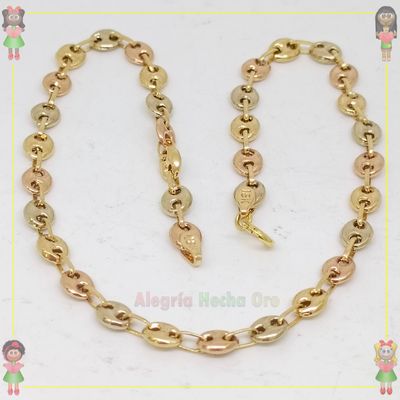 Tobillera en 3 Oro18k