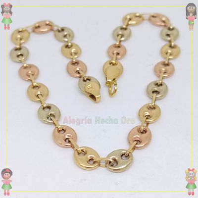 Tobillera en 3 Oro18k