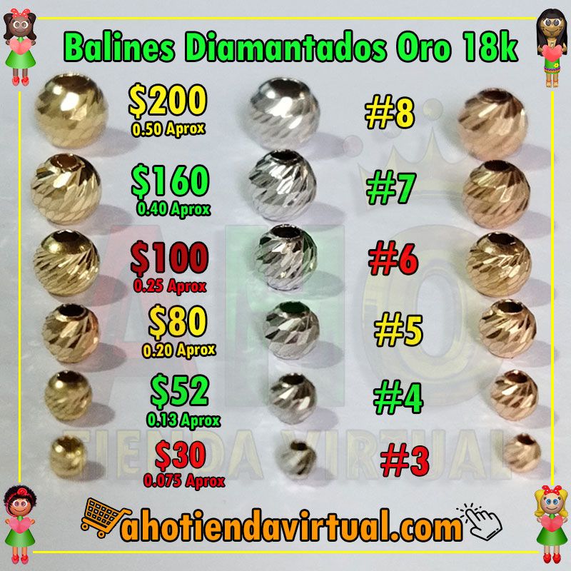 Balines Diamantados Oro18k