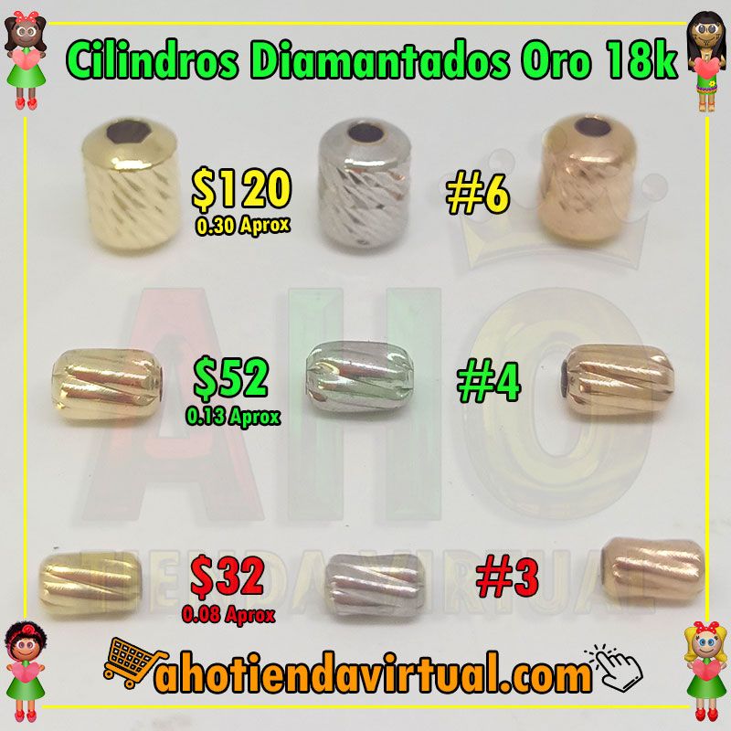 Cilindros Diamantados Oro18k