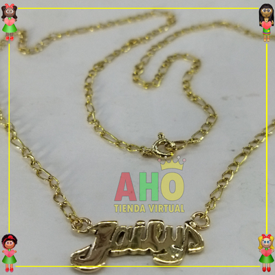 Cadena Dama letras Oro18K