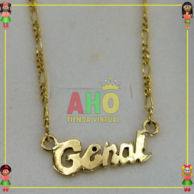 Cadena Dama letras Oro18K