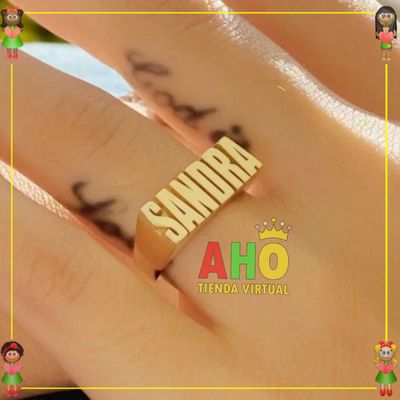 Anillo Nombre Sandra Oro18k