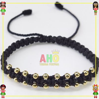 Pulsera Tejida Macrame Oro18k