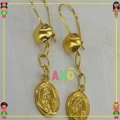 Aretes Virgen Oro18K
