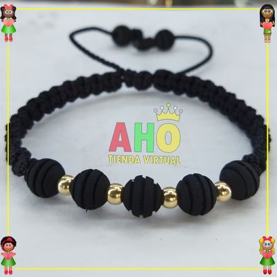 Pulsera Tejida Macrame Oro18k