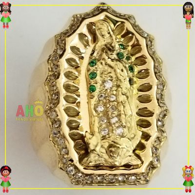 Anillo Virgen 3 Oros para Hombre Oro18k