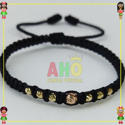 Pulsera Tejida Macrame Oro18k