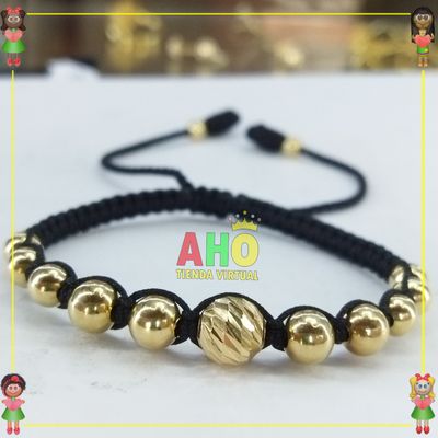 Pulsera Tejida Macrame Oro18k