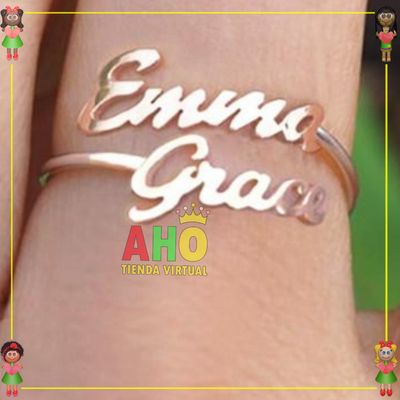 Anillo 2 Nombres Oro18k